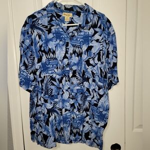 Panama Jack Black and Blue Tropical Men's Shirt